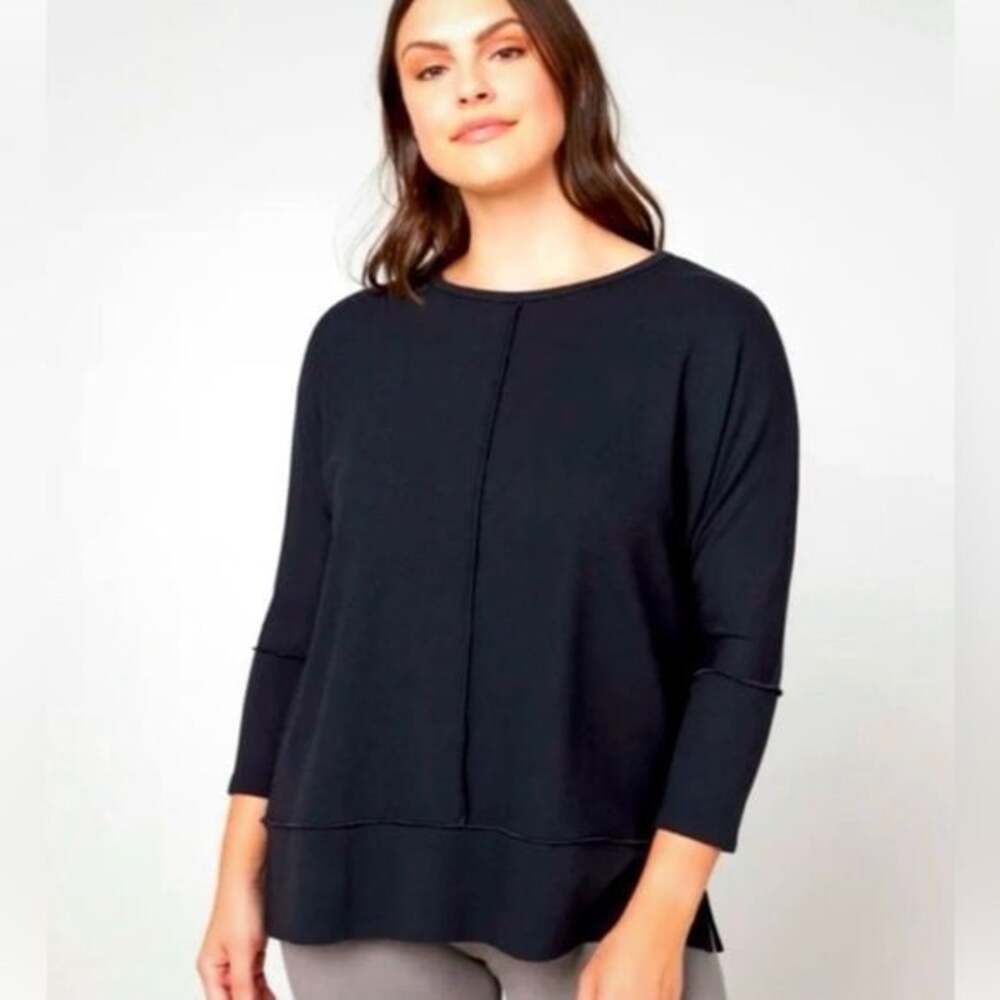 Spanx Perfect Length Black Top Dolman 3/4 Sleeve in Black Size 2X